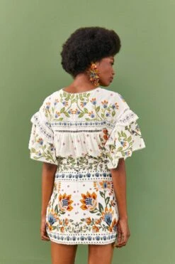 Farm Rio White Summer Garden Mini Skirt 7 Farm Rio White Summer Garden Mini Skirt -Farm Rio Shoop 306268 03