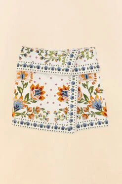 Farm Rio White Summer Garden Mini Skirt 9 Farm Rio White Summer Garden Mini Skirt -Farm Rio Shoop 306268 06