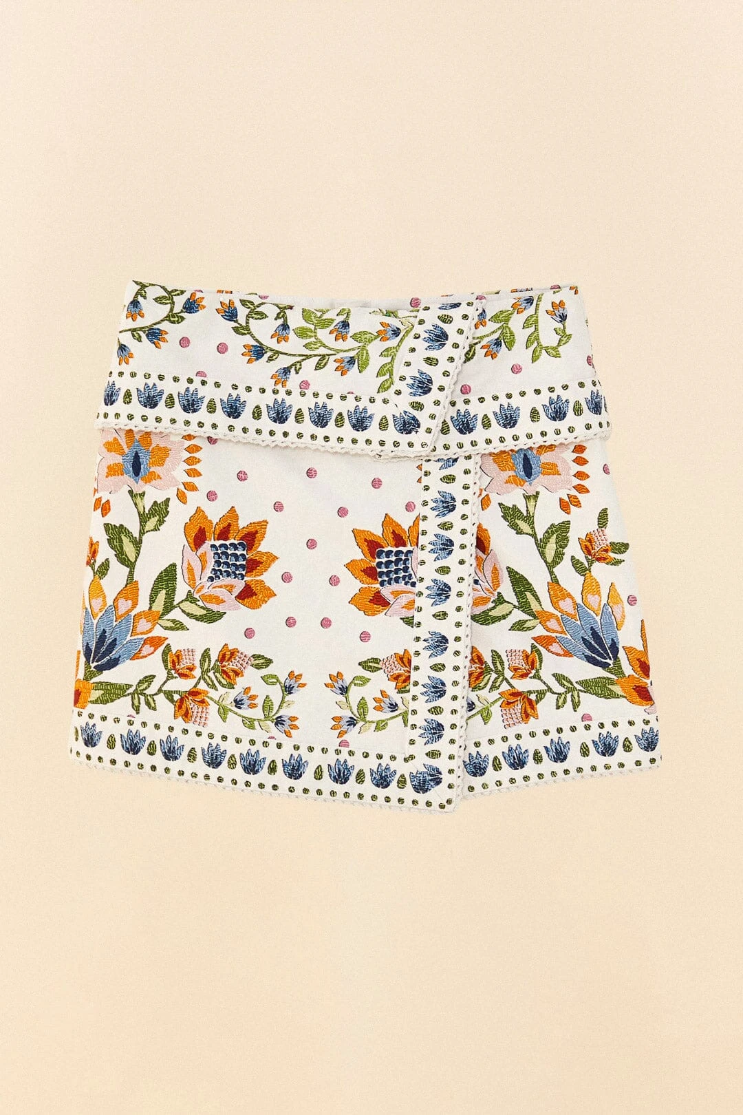Farm Rio White Summer Garden Mini Skirt 5 Farm Rio White Summer Garden Mini Skirt - Image 5