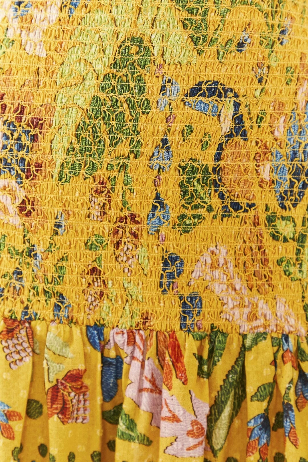 Farm Rio Yellow Summer Garden Mini Skirt 4 Farm Rio Yellow Summer Garden Mini Skirt - Image 4