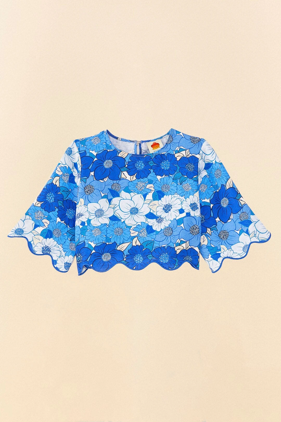 Farm Rio Blue Flower Stripes Crop Top 6 Farm Rio Blue Flower Stripes Crop Top - Image 6