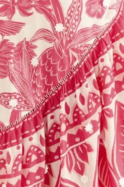 Farm Rio Pink Tropical Woodcut Midi Skirt 9 Farm Rio Pink Tropical Woodcut Midi Skirt -Farm Rio Shoop 306307 05