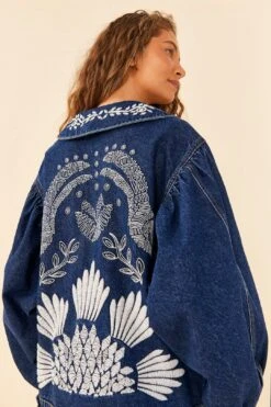 Farm Rio Jungle Flow Embroidered Denim Jacket -Farm Rio Shoop 306311 03