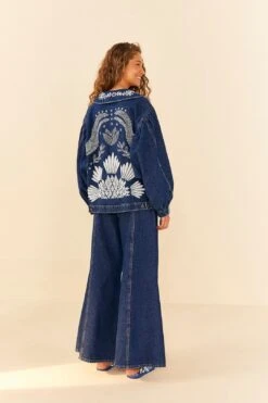 Farm Rio Jungle Flow Embroidered Denim Jacket -Farm Rio Shoop 306311 04