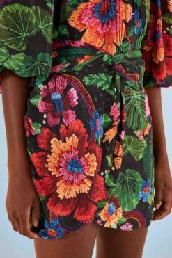 Farm Rio Black Blooming Garden Mini Skirt -Farm Rio Shoop 306313 03