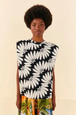 Farm Rio Black Copacabana Organic Cotton T-Shirt