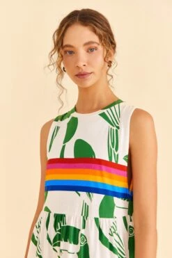 Farm Rio Off-White Rainbow Toucans Organic Cotton Maxi Dress -Farm Rio Shoop 306321 03