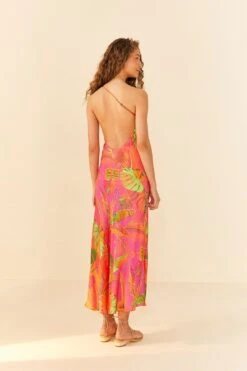 Orange Ombre Forest Lenzing™ Ecovero™ Viscose Midi Dress -Farm Rio Shoop 306325 04