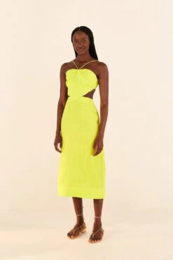 Farm Rio Lime Green Monstera Midi Dress -Farm Rio Shoop 306330 03