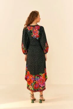 Farm Rio Black Blooming Garden Dress -Farm Rio Shoop 306333 03