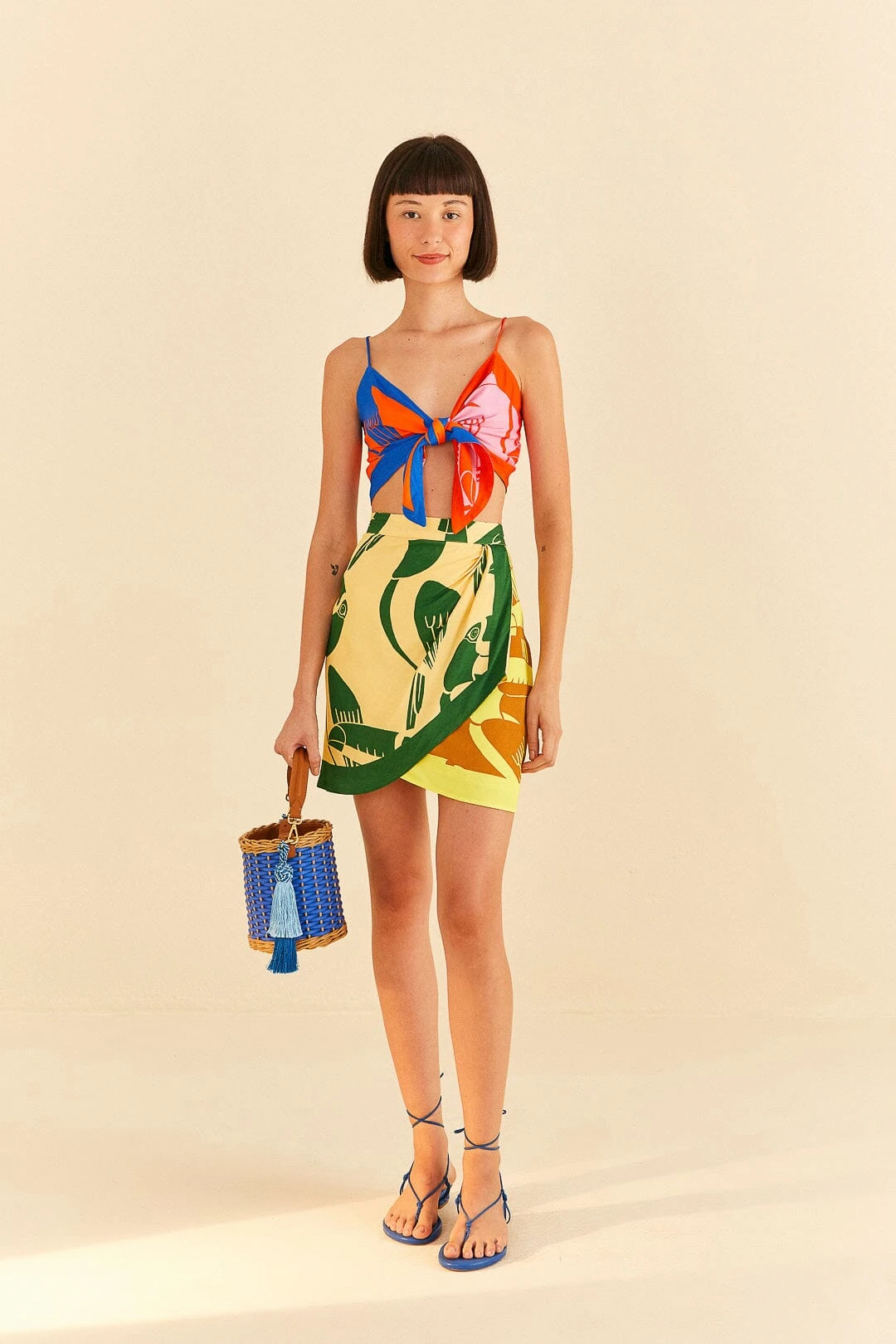 Farm Rio Mixed Rainbow Toucans Lenzing™ Ecovero™ Viscose Mini Skirt 2 Farm Rio Mixed Rainbow Toucans Lenzing™ Ecovero™ Viscose Mini Skirt - Image 2