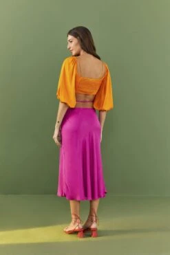 Farm Rio Orange Lenzing™ Ecovero™ Viscose Crop Blouse -Farm Rio Shoop 306352 03