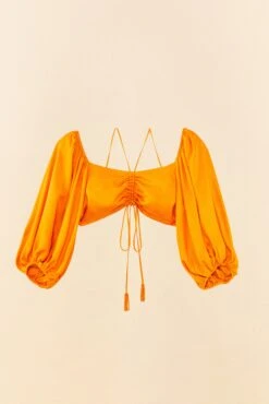 Farm Rio Orange Lenzing™ Ecovero™ Viscose Crop Blouse -Farm Rio Shoop 306352 06