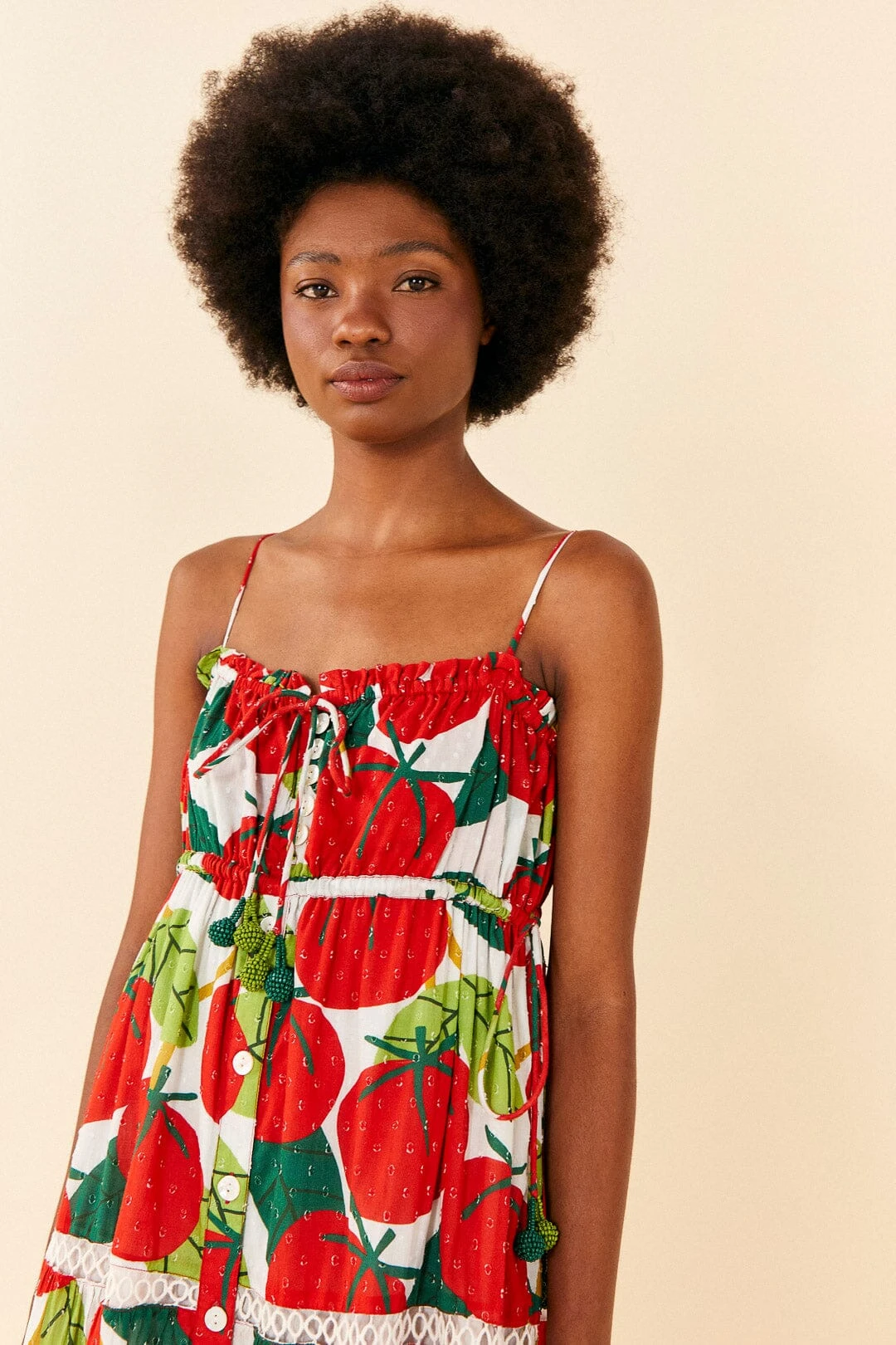 Farm Rio Tomato Midi Dress 2 Farm Rio Tomato Midi Dress - Image 2