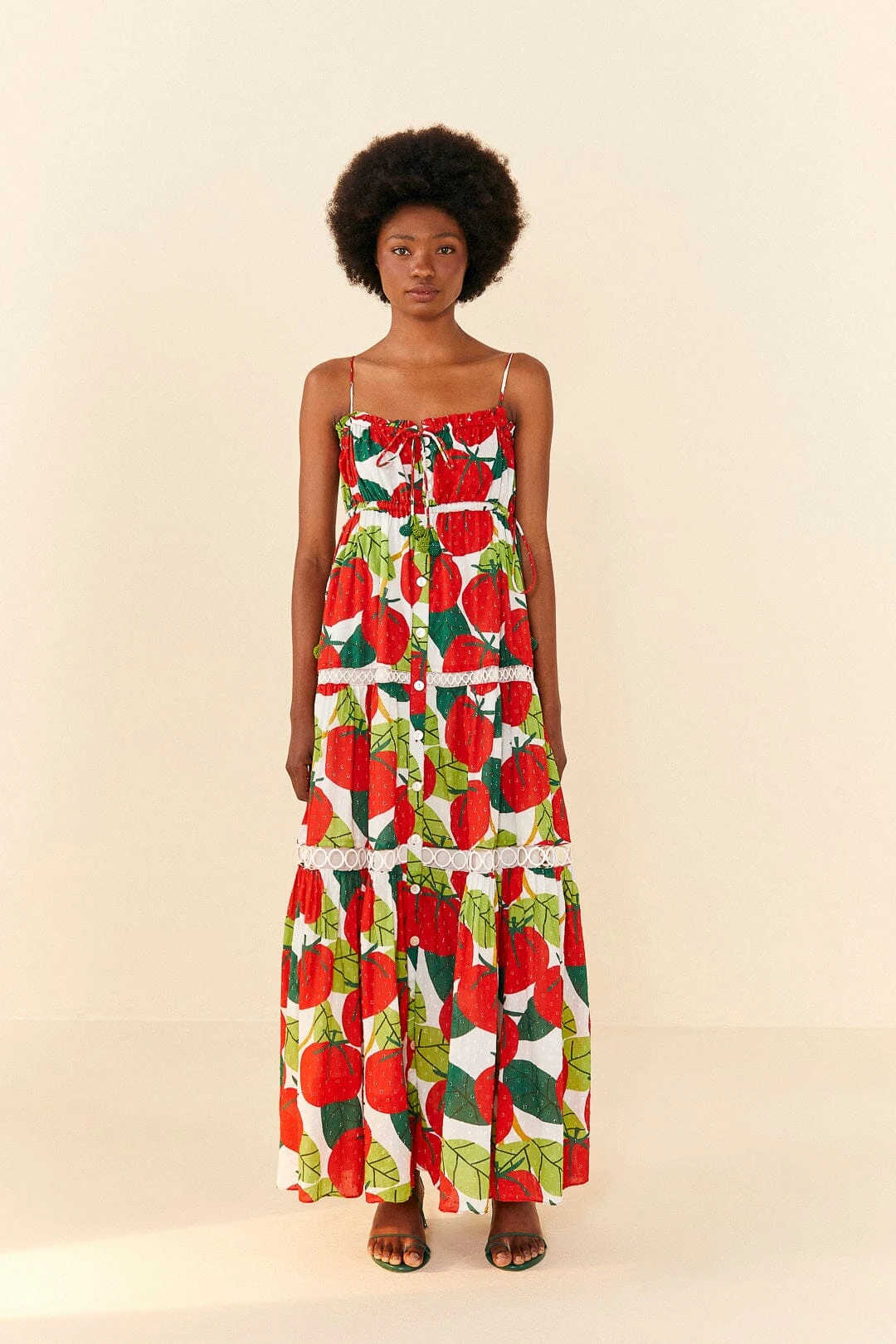 Farm Rio Tomato Midi Dress 3 Farm Rio Tomato Midi Dress - Image 3