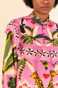 Farm Rio Pink Leopard Forest Blouse -Farm Rio Shoop 306648 03