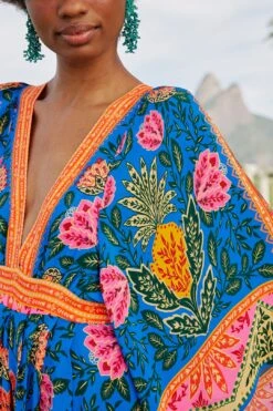 Farm Rio Blue Pineapple Garden Kaftan Maxi Dress -Farm Rio Shoop 306652 03
