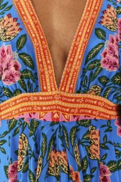 Farm Rio Blue Pineapple Garden Kaftan Maxi Dress -Farm Rio Shoop 306652 04