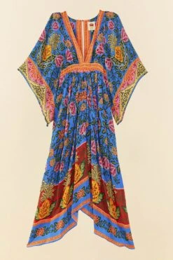 Farm Rio Blue Pineapple Garden Kaftan Maxi Dress -Farm Rio Shoop 306652 05