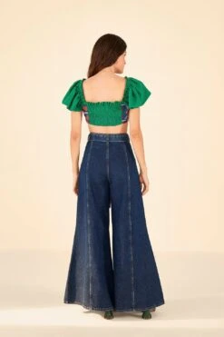 Farm Rio Dark Wash Wide Leg Denim Pants 6 Farm Rio Dark Wash Wide Leg Denim Pants -Farm Rio Shoop 306668 03