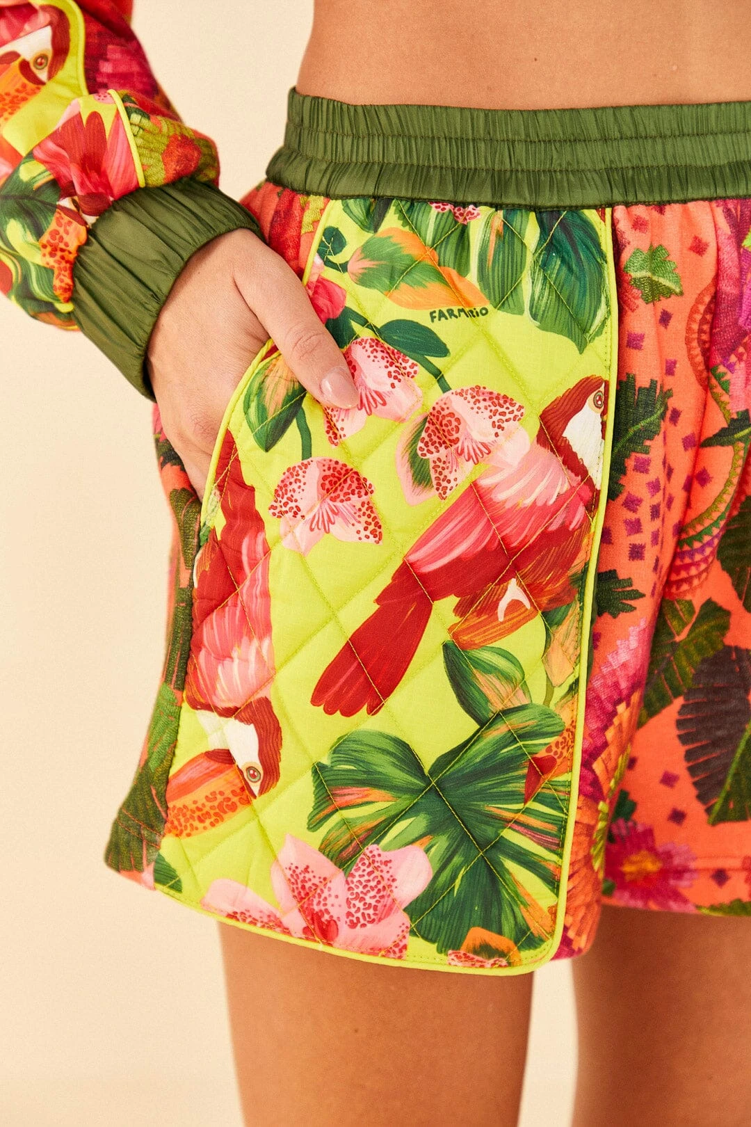 Farm Rio Orange Blooming GardenSweatshorts 2 Farm Rio Orange Blooming GardenSweatshorts - Image 2