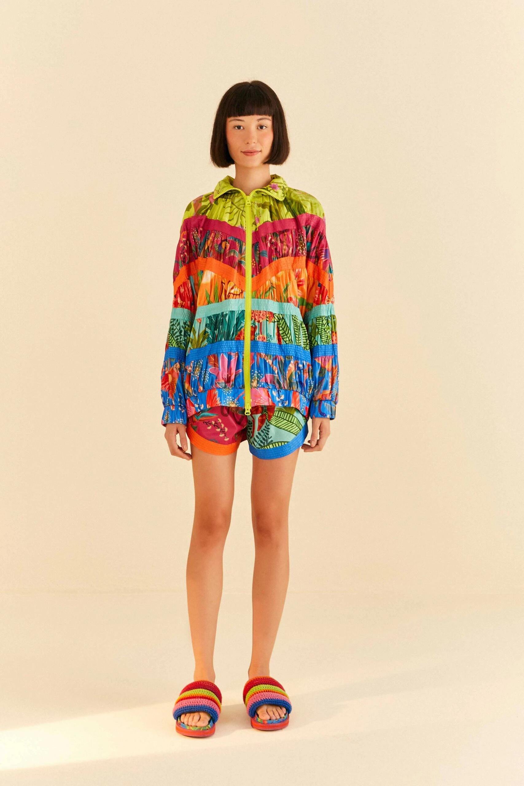 Farm Rio Mixed Prints Nylon Shorts 1 Farm Rio Mixed Prints Nylon Shorts