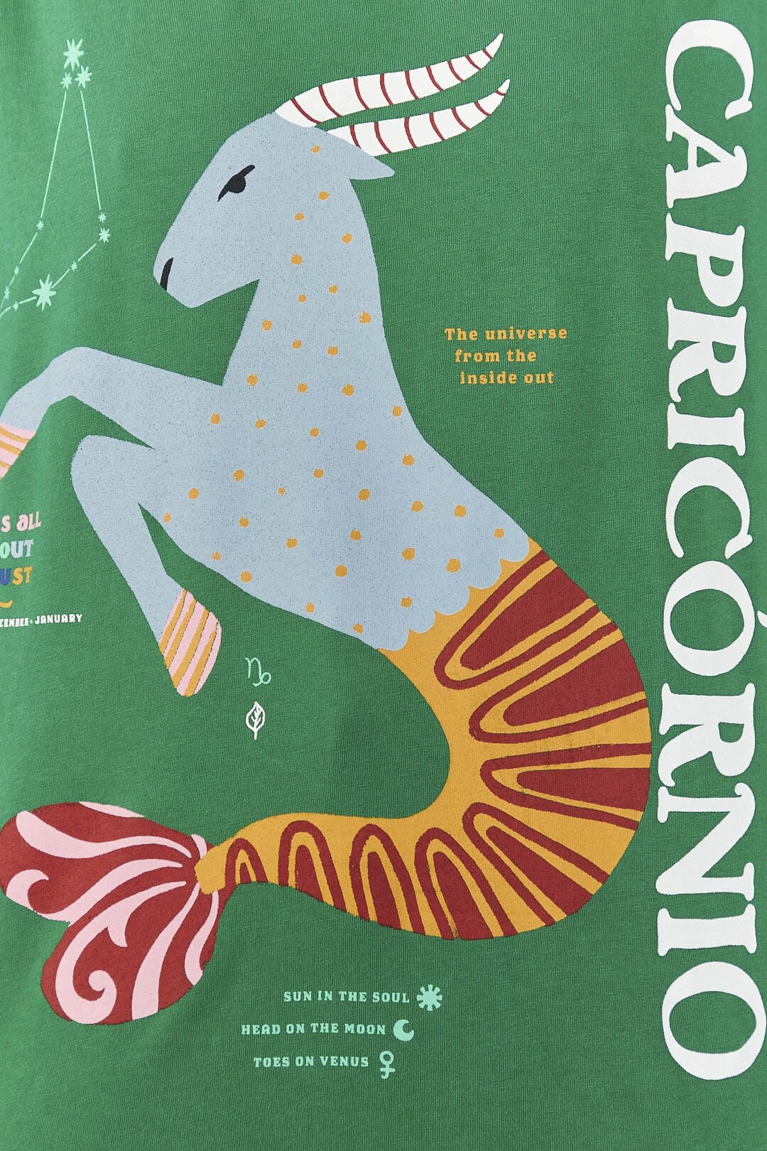 Farm Rio Capricorn Zodiac Organic Cotton T-Shirt 4 Farm Rio Capricorn Zodiac Organic Cotton T-Shirt - Image 4