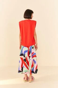 Farm Rio Red Tropical Organic Cotton T-Shirt -Farm Rio Shoop 306713 03