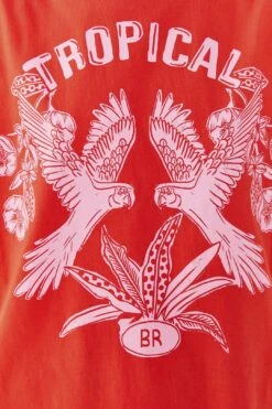 Farm Rio Red Tropical Organic Cotton T-Shirt -Farm Rio Shoop 306713 04