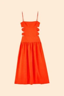 Farm Rio Orange Cut Out Midi Dress -Farm Rio Shoop 306742 06 2