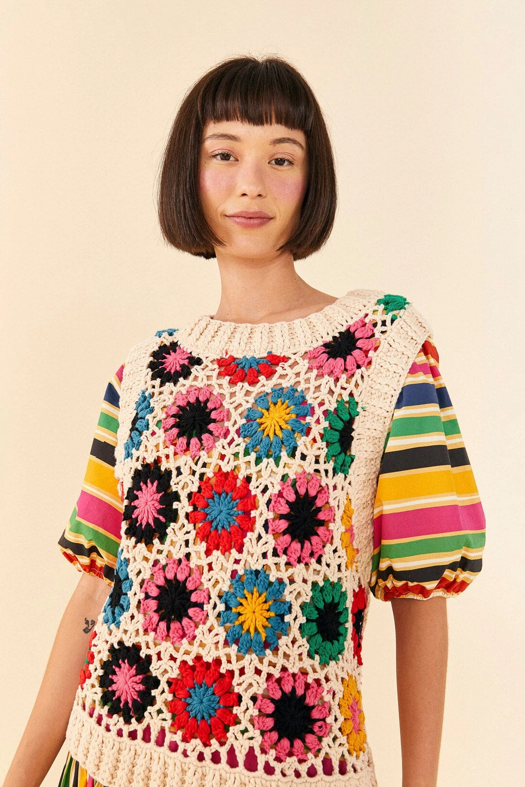 Farm Rio Multi Circles Crochet Vest 2 Farm Rio Multi Circles Crochet Vest - Image 2