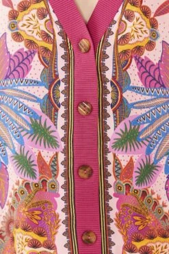 Farm Rio Pink Macaw Scarf Lenzing™ Ecovero™ Viscose Cardigan -Farm Rio Shoop 306755 04