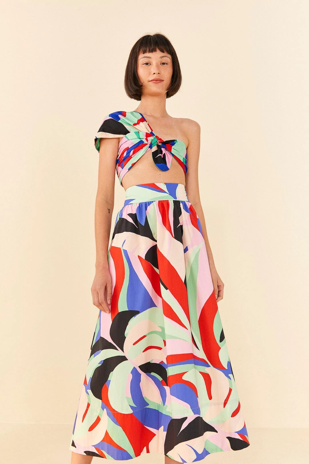 Farm Rio Colorful Monstera Midi Skirt 1 Farm Rio Colorful Monstera Midi Skirt