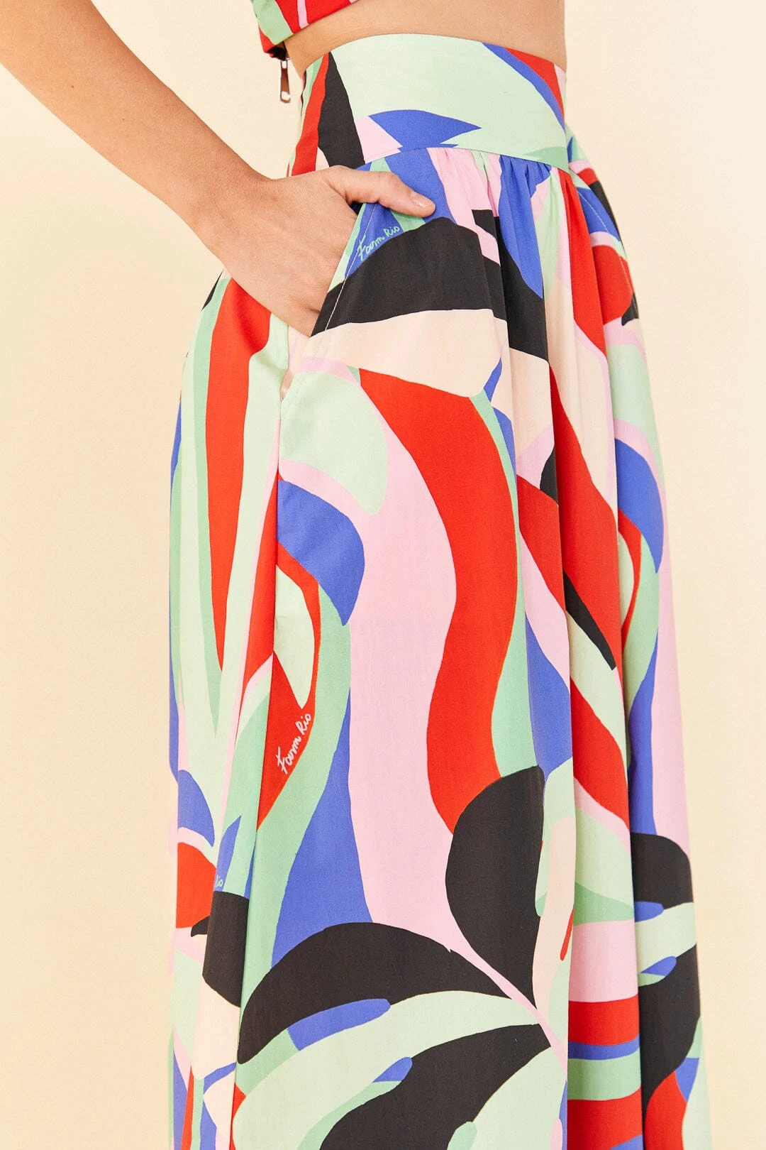 Farm Rio Colorful Monstera Midi Skirt 3 Farm Rio Colorful Monstera Midi Skirt - Image 3