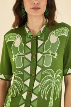 Farm Rio Green Summer Sunrise Lenzing™ Ecovero™ Viscose Knit Shirt -Farm Rio Shoop 306911 03