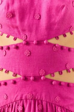 Farm Rio Pink 3D Flower Midi Dress -Farm Rio Shoop 306917 05