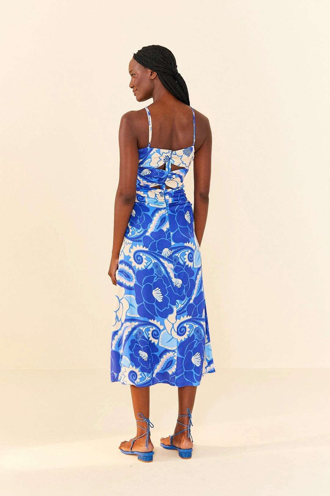 Farm Rio Blue Tropical Groove Lenzing™ Ecovero™ Viscose Midi Dress 3 Farm Rio Blue Tropical Groove Lenzing™ Ecovero™ Viscose Midi Dress - Image 3
