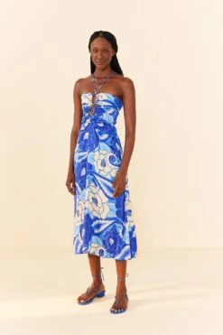 Farm Rio Blue Tropical Groove Lenzing™ Ecovero™ Viscose Midi Dress 9 Farm Rio Blue Tropical Groove Lenzing™ Ecovero™ Viscose Midi Dress -Farm Rio Shoop 306997 04