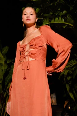 Farm Rio Caramel Cut Out Maxi Dress 7 Farm Rio Caramel Cut Out Maxi Dress -Farm Rio Shoop 308183 03
