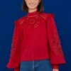 Farm Rio Red Romantic Blouse