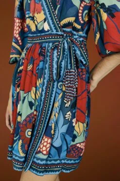 Farm Rio Blue Vintage Forest Lenzing™ Ecovero™ Viscose Mini Dress 8 Farm Rio Blue Vintage Forest Lenzing™ Ecovero™ Viscose Mini Dress -Farm Rio Shoop 308215 03