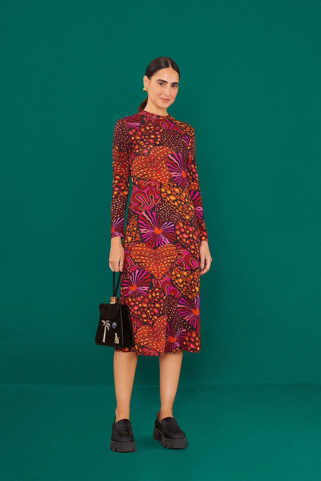 Farm Rio Leopard Hearts Jersey Dress 3 Farm Rio Leopard Hearts Jersey Dress - Image 3