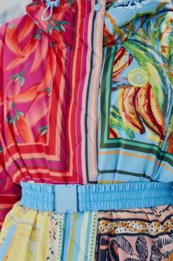 Farm Rio Mixed Scarves Ski Puffer Jacket -Farm Rio Shoop 308309 07