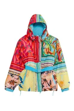 Farm Rio Mixed Scarves Ski Puffer Jacket -Farm Rio Shoop 308309 08
