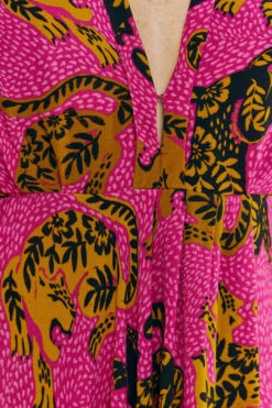 Farm Rio Pink Wild Leopards Maxi Dress -Farm Rio Shoop 308345 05