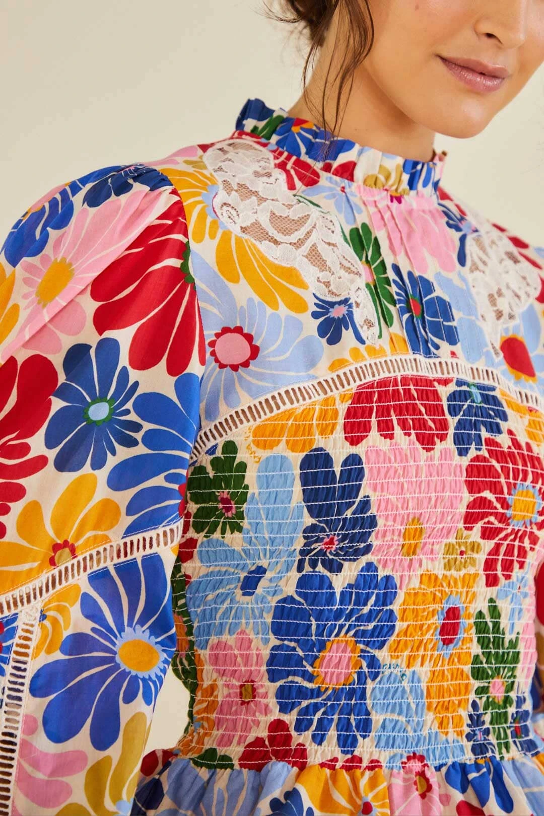 Farm Rio Sand Sunny Daisies Blouse 3 Farm Rio Sand Sunny Daisies Blouse - Image 3