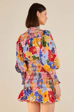 Farm Rio Sand Sunny Daisies Mini Dress -Farm Rio Shoop 309084 03