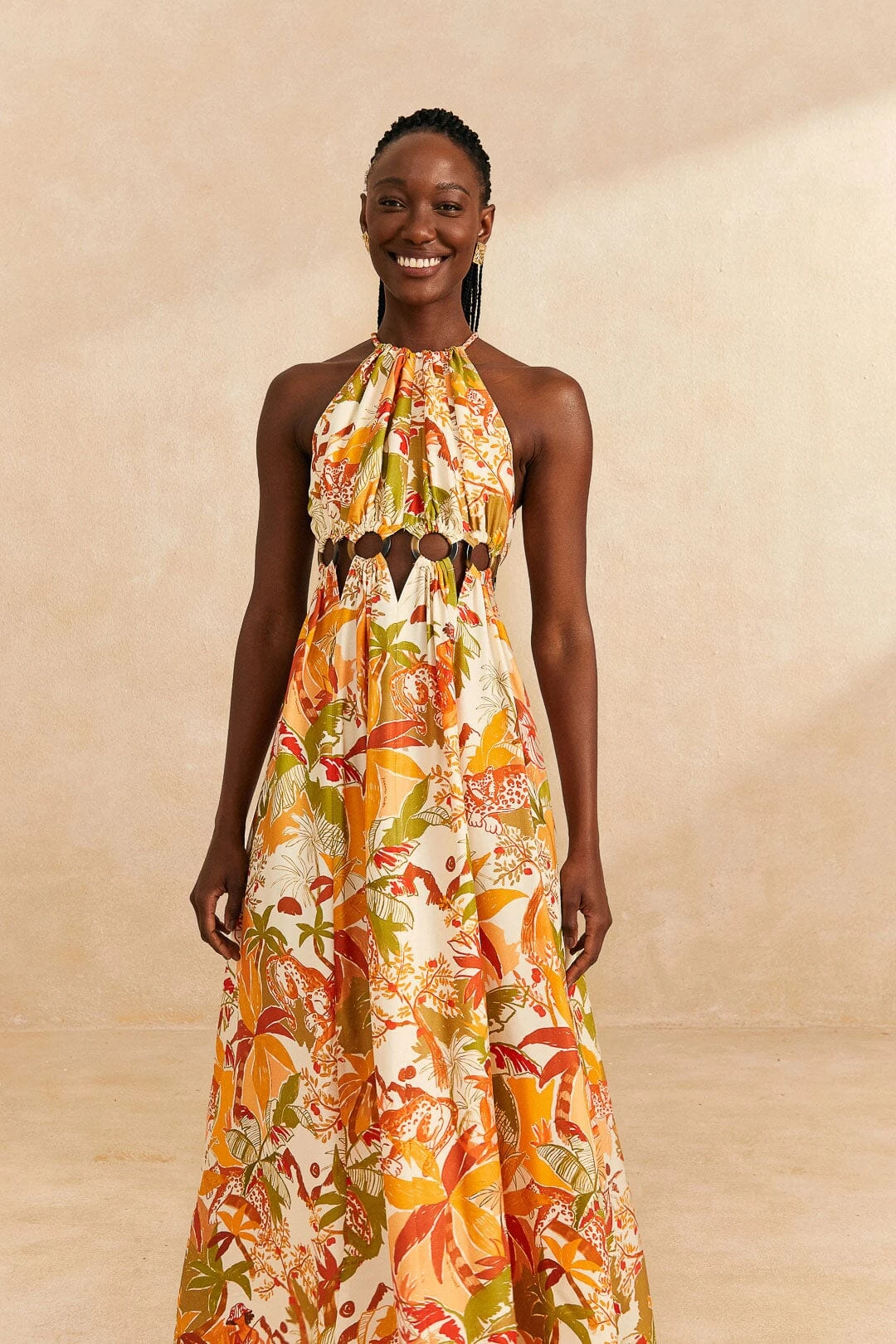 Farm Rio Sand Leopard Forest Maxi Dress 2 Farm Rio Sand Leopard Forest Maxi Dress - Image 2