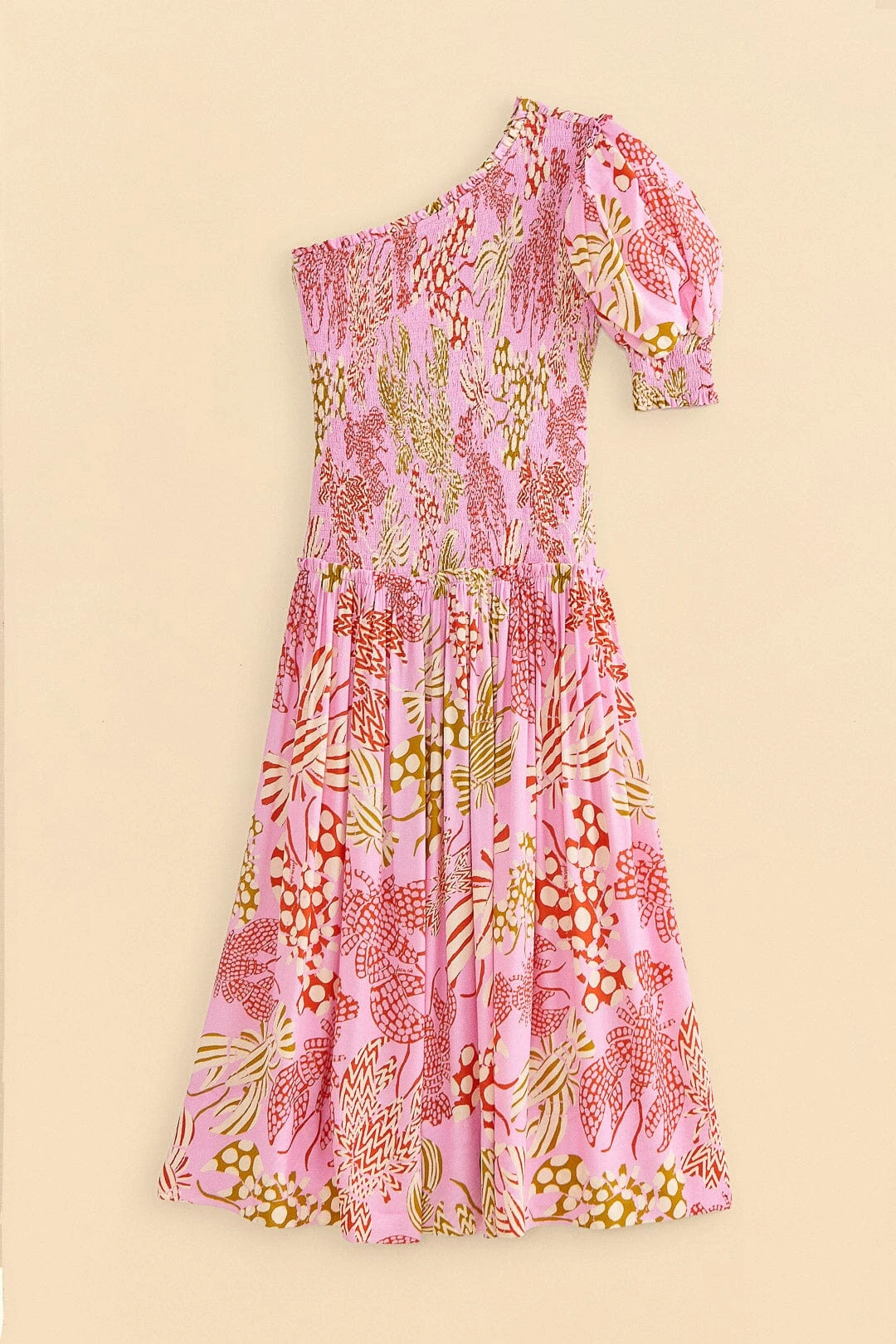 Farm Rio Pink Mixed Lobsters Midi Dress 7 Farm Rio Pink Mixed Lobsters Midi Dress - Image 7