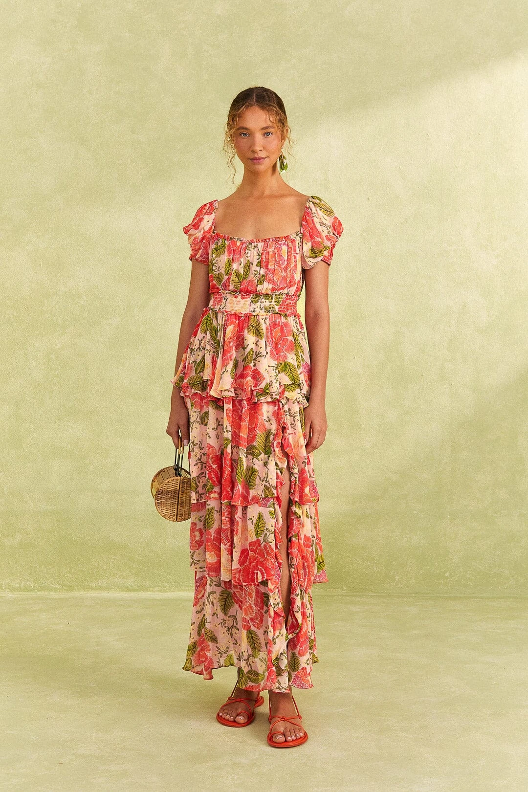 Farm Rio Pink Blooming Floral Maxi Dress 1 Farm Rio Pink Blooming Floral Maxi Dress